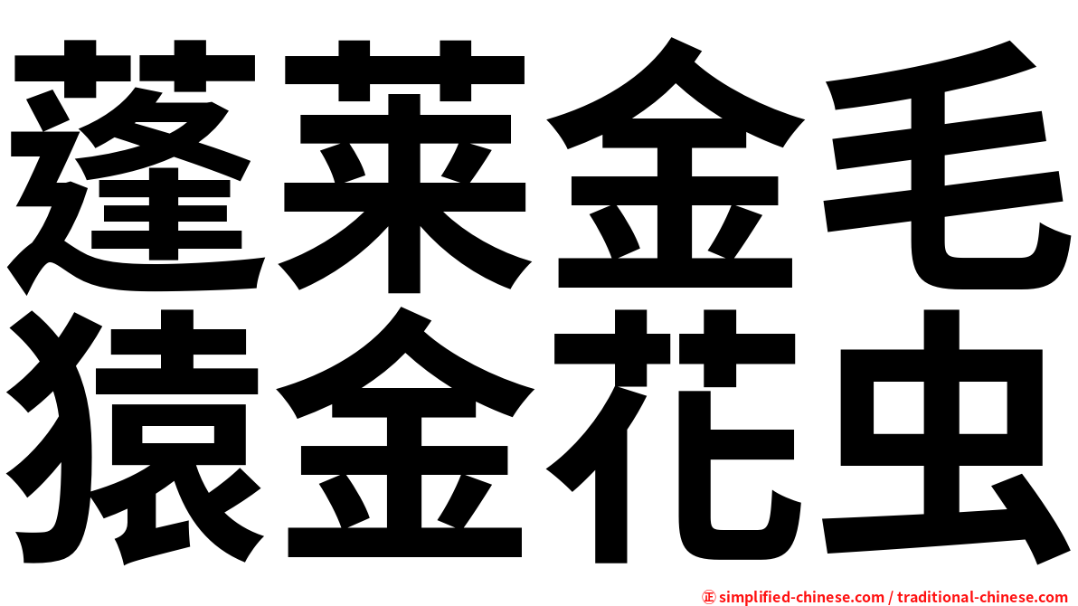 蓬莱金毛猿金花虫