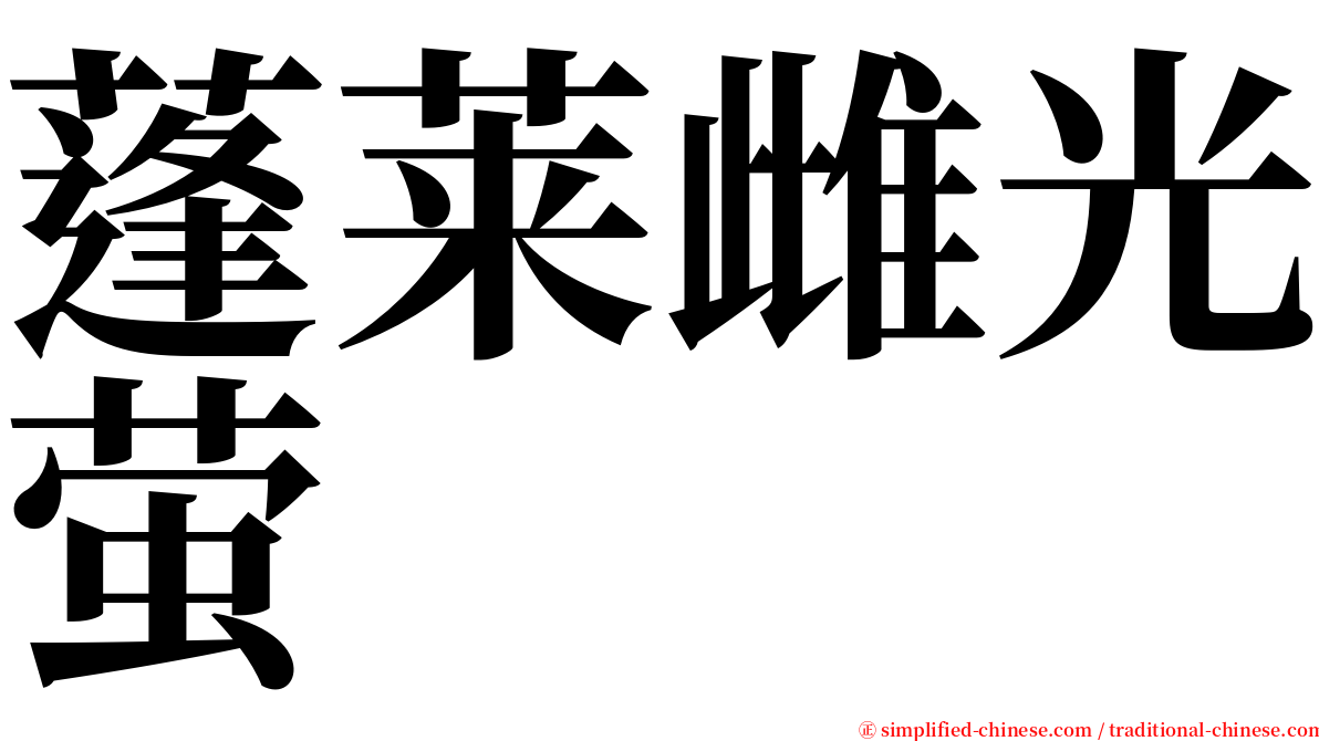 蓬莱雌光萤 serif font