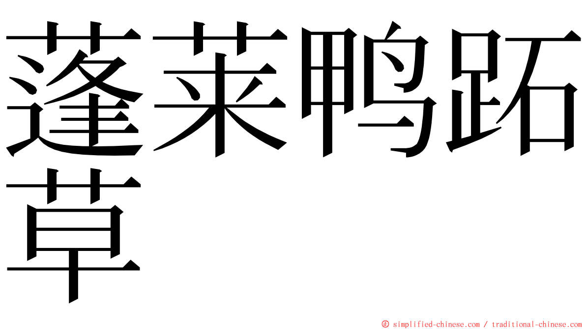 蓬莱鸭跖草 ming font