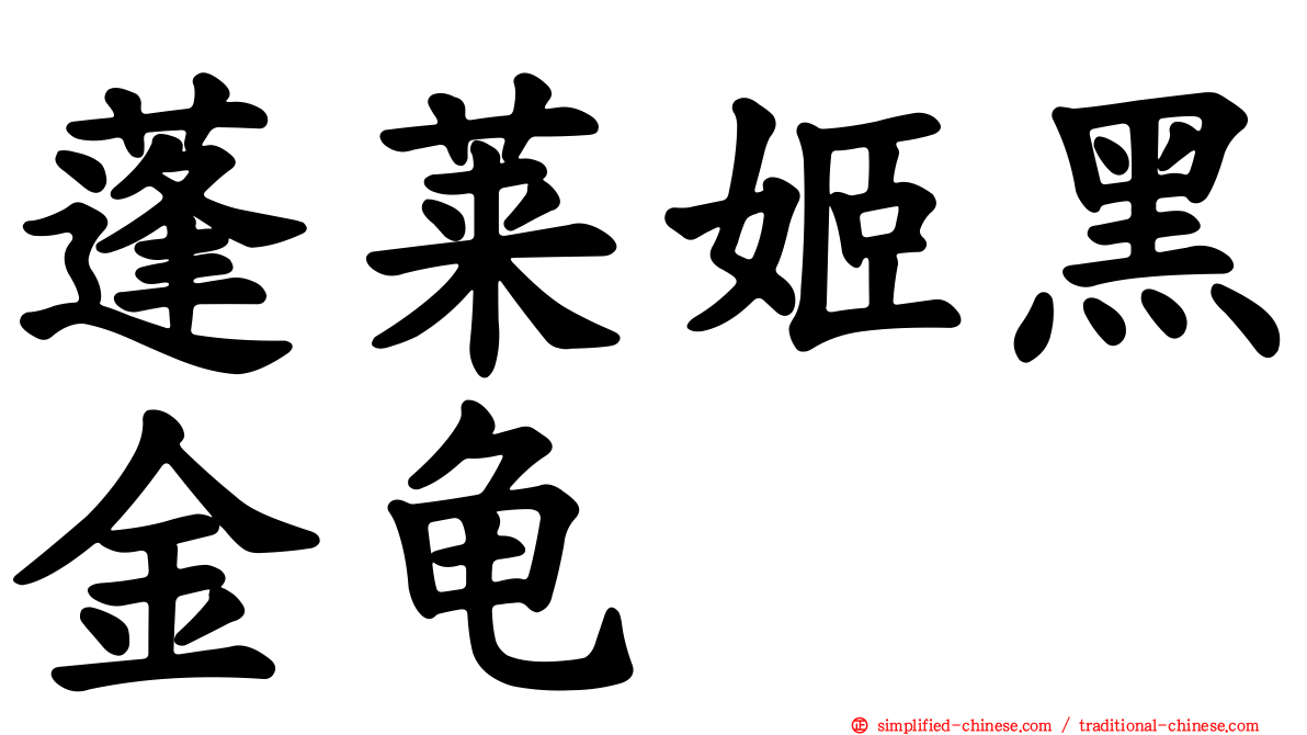 蓬莱姬黑金龟