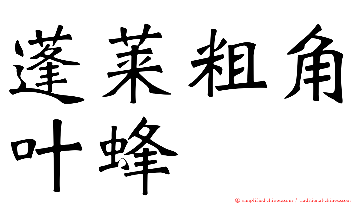 蓬莱粗角叶蜂