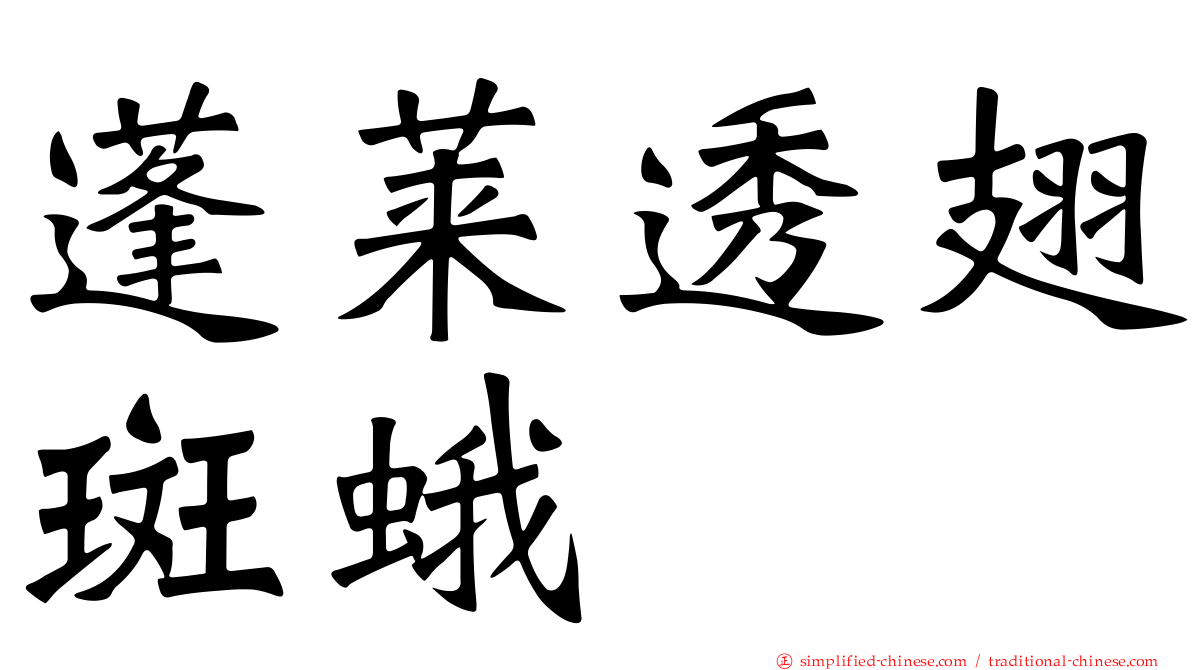 蓬莱透翅斑蛾
