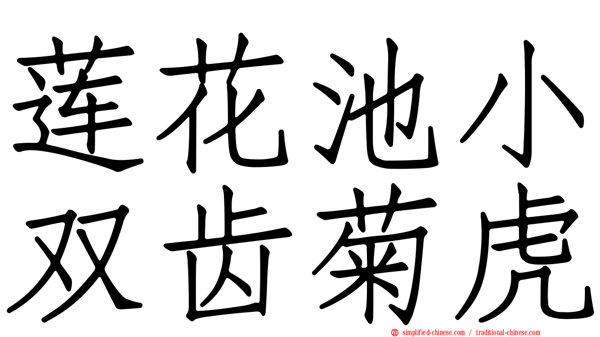 莲花池小双齿菊虎