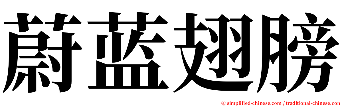蔚蓝翅膀 serif font