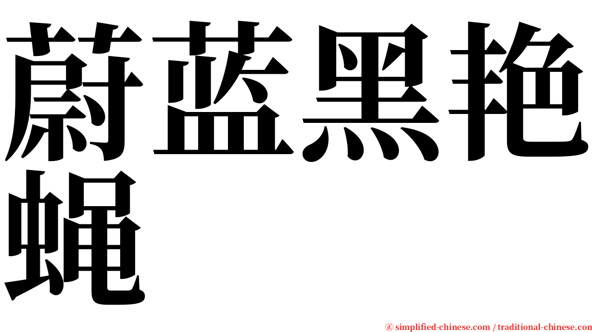 蔚蓝黑艳蝇 serif font