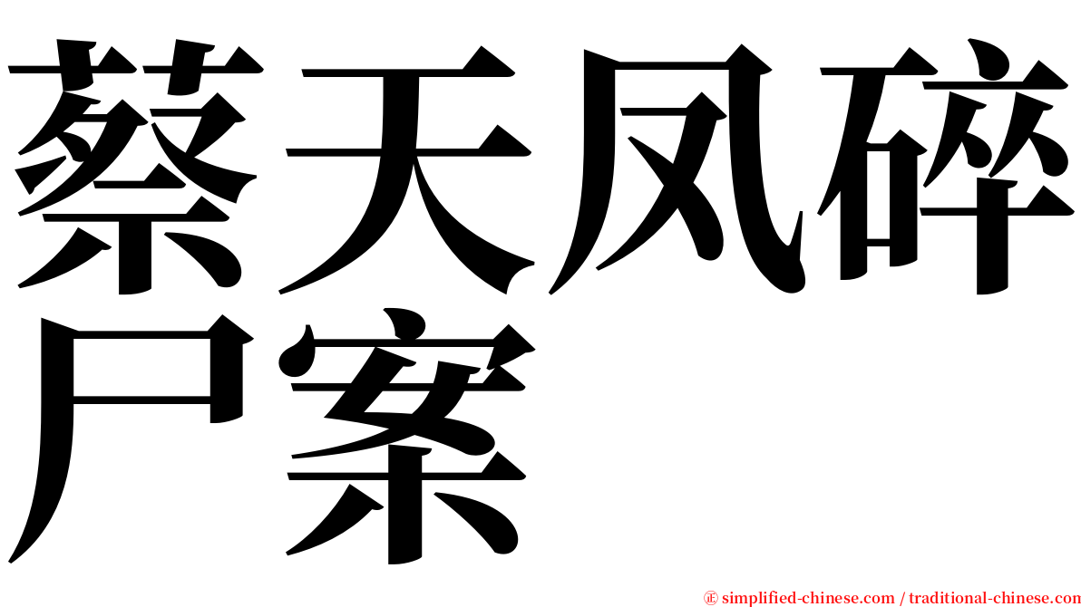 蔡天凤碎尸案 serif font