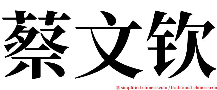 蔡文钦 serif font