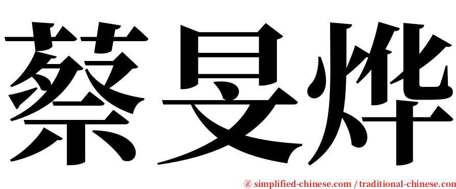蔡旻烨 serif font