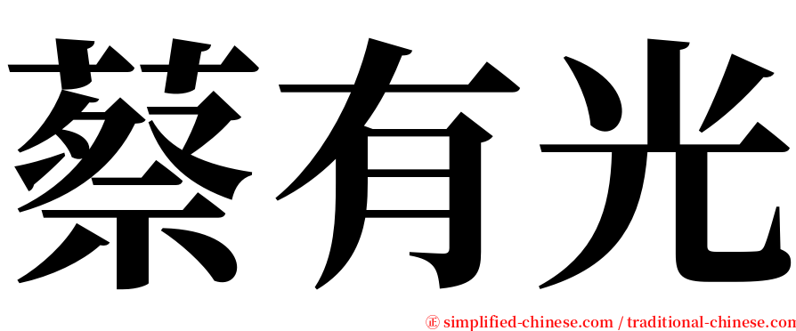 蔡有光 serif font