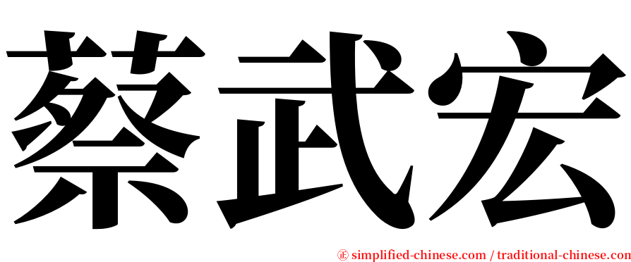 蔡武宏 serif font