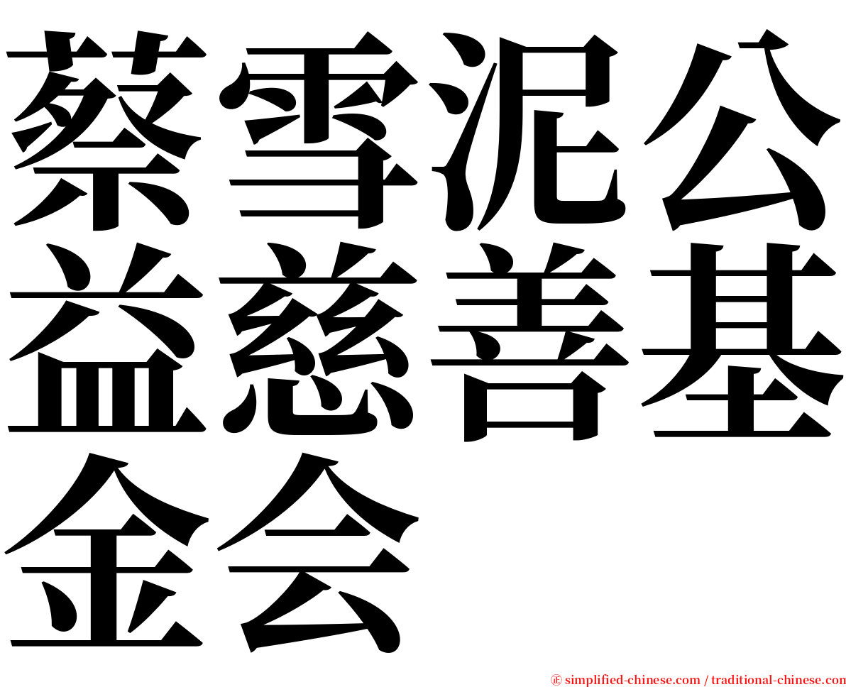 蔡雪泥公益慈善基金会 serif font