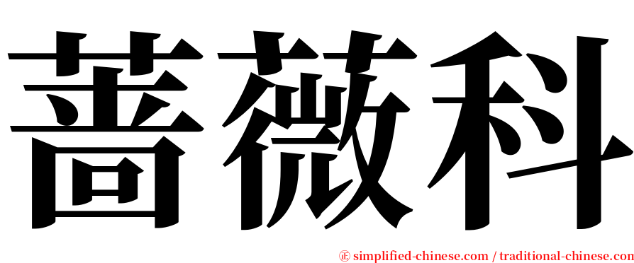 蔷薇科 serif font