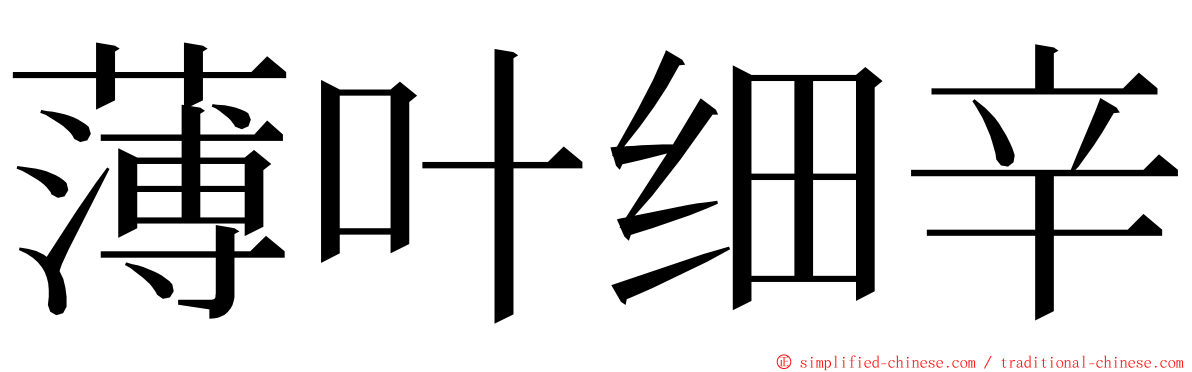 薄叶细辛 ming font