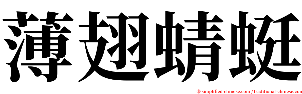 薄翅蜻蜓 serif font