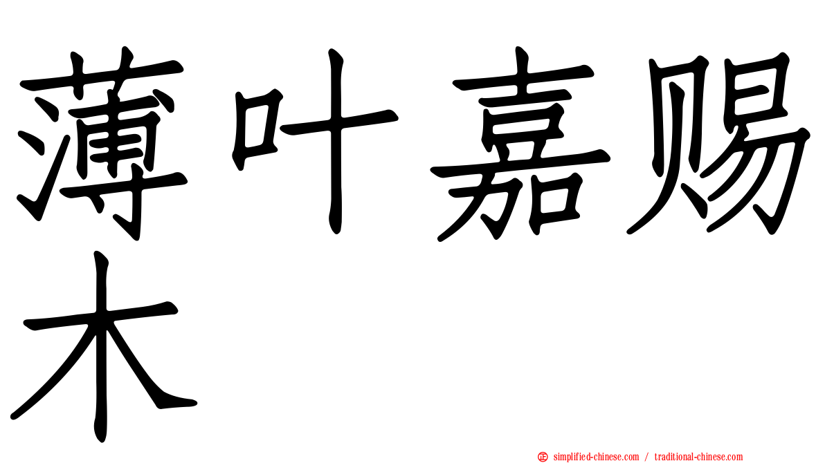 薄叶嘉赐木