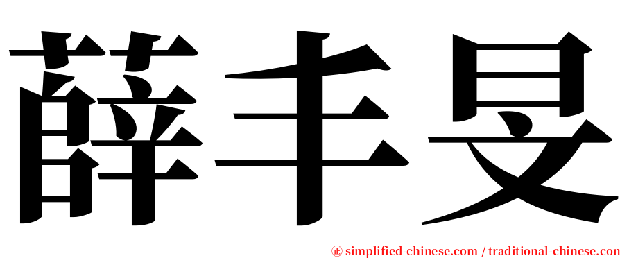 薛丰旻 serif font