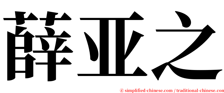 薛亚之 serif font