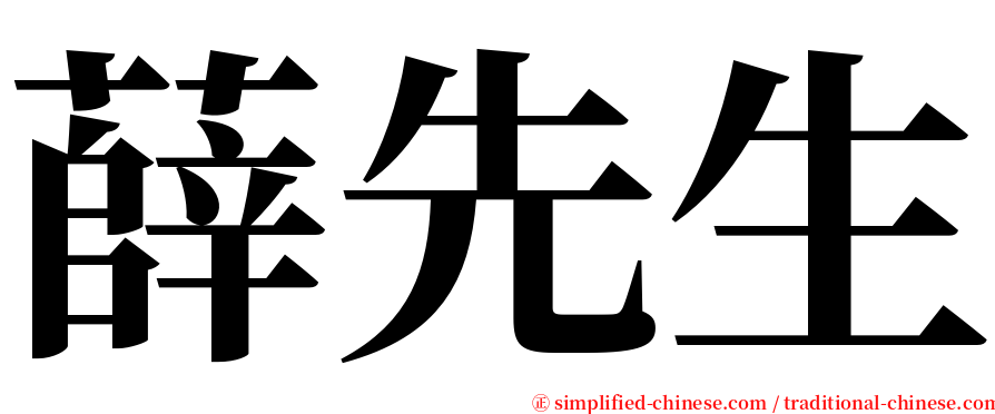薛先生 serif font
