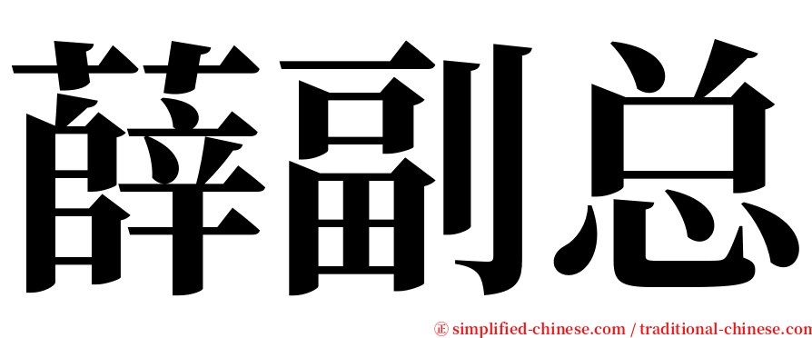 薛副总 serif font