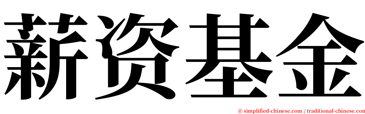 薪资基金 serif font