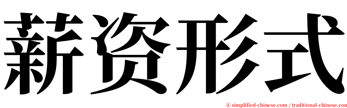薪资形式 serif font