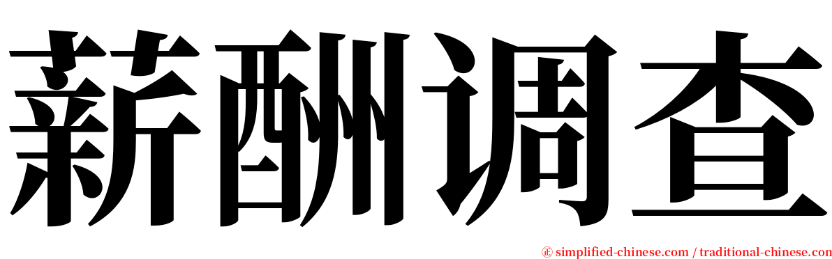 薪酬调查 serif font
