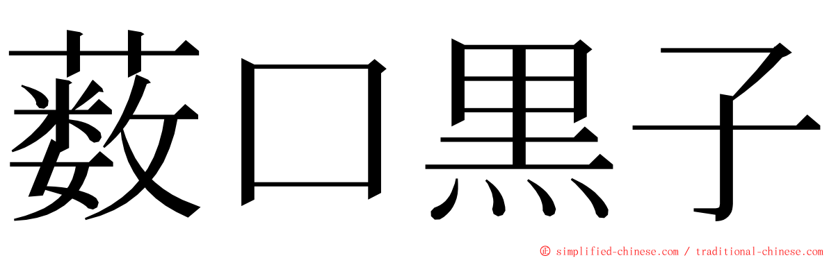 薮口黒子 ming font