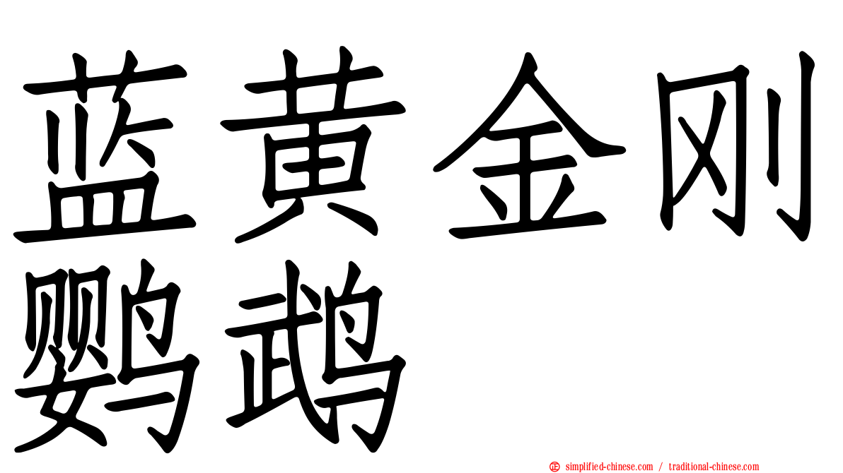 蓝黄金刚鹦鹉