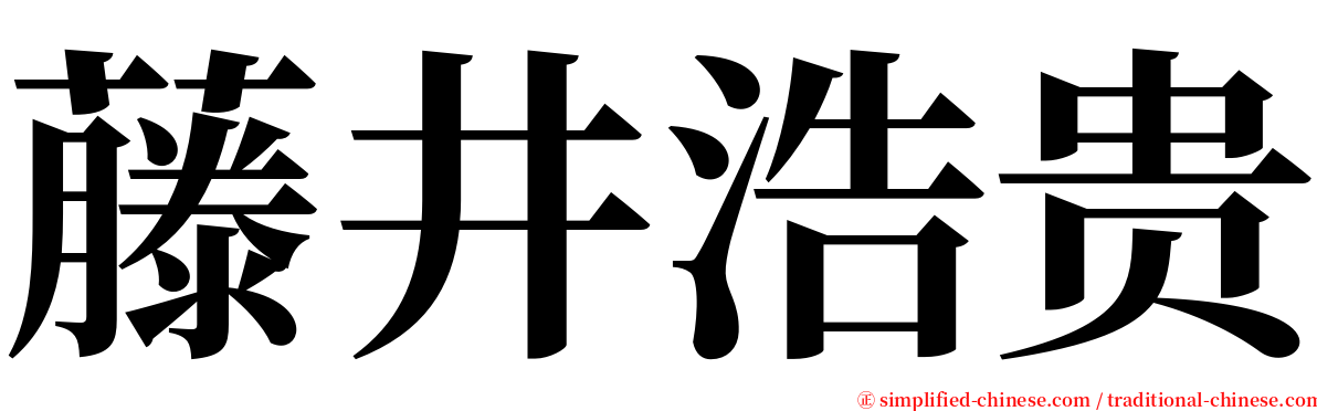 藤井浩贵 serif font