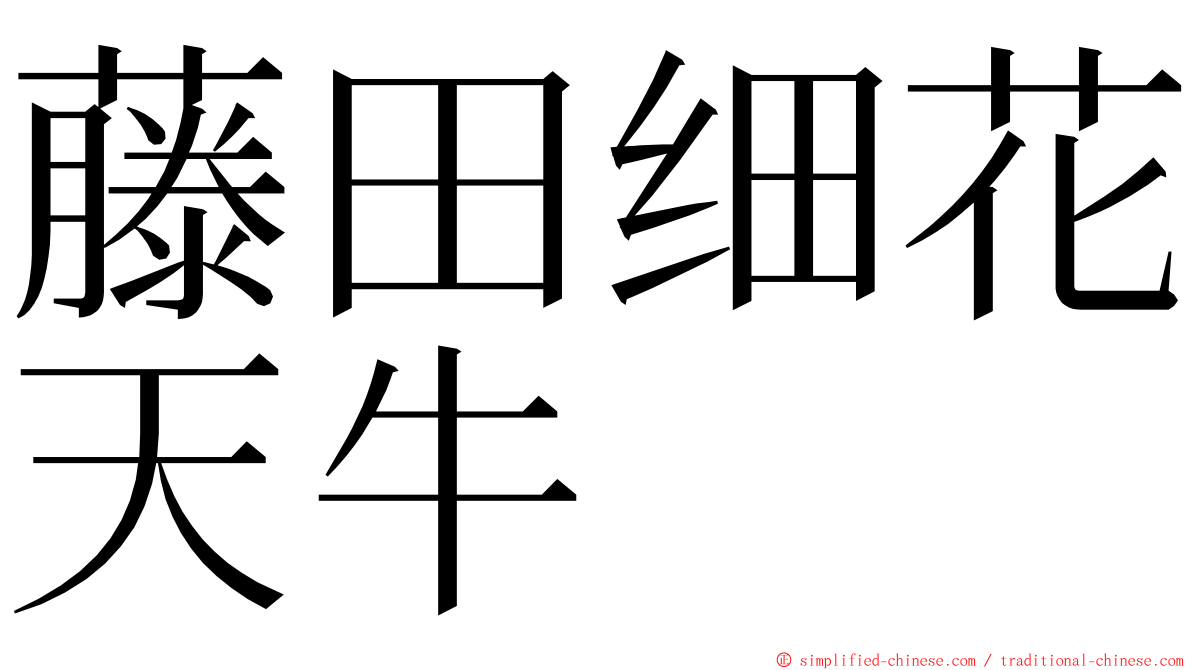 藤田细花天牛 ming font