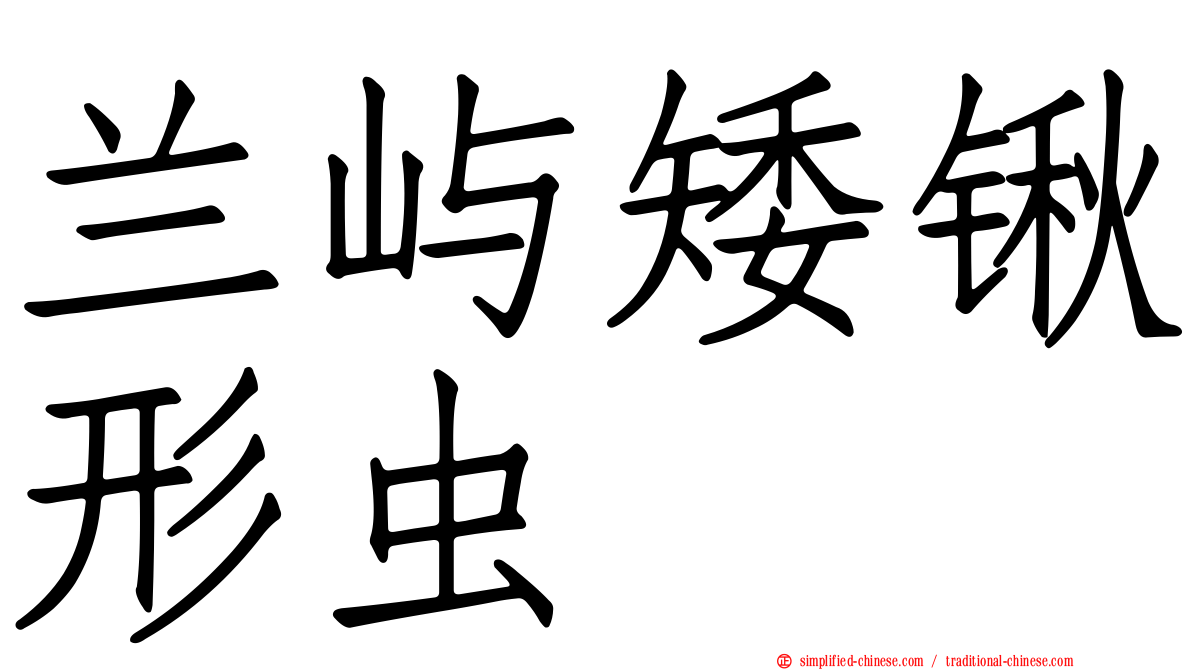 兰屿矮锹形虫
