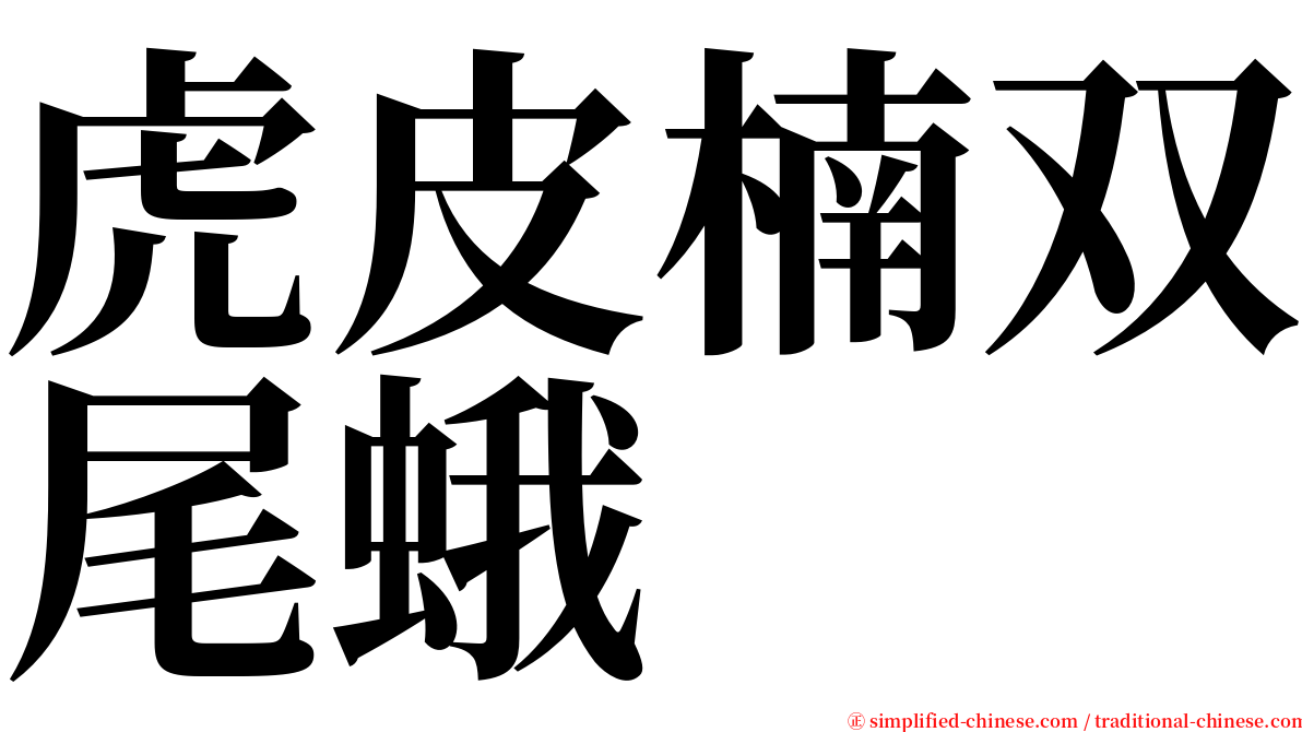 虎皮楠双尾蛾 serif font