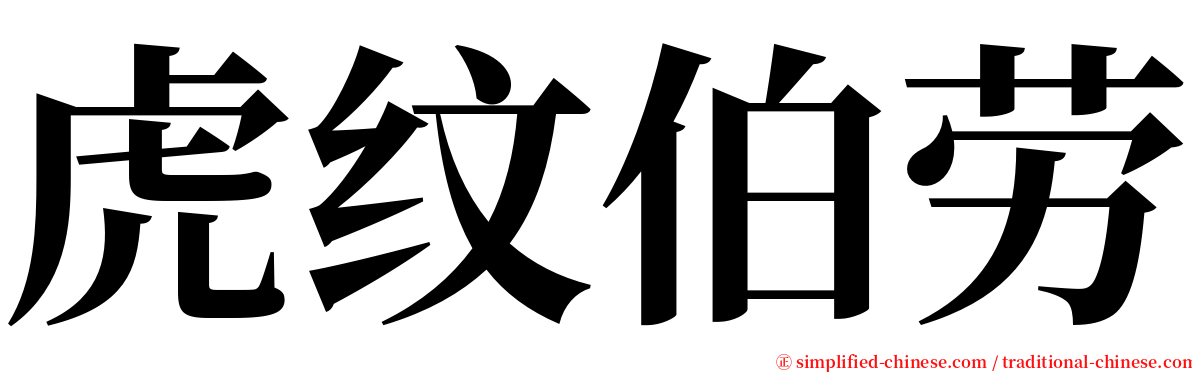 虎纹伯劳 serif font