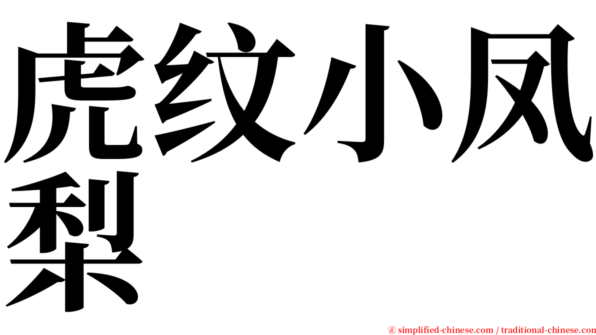 虎纹小凤梨 serif font