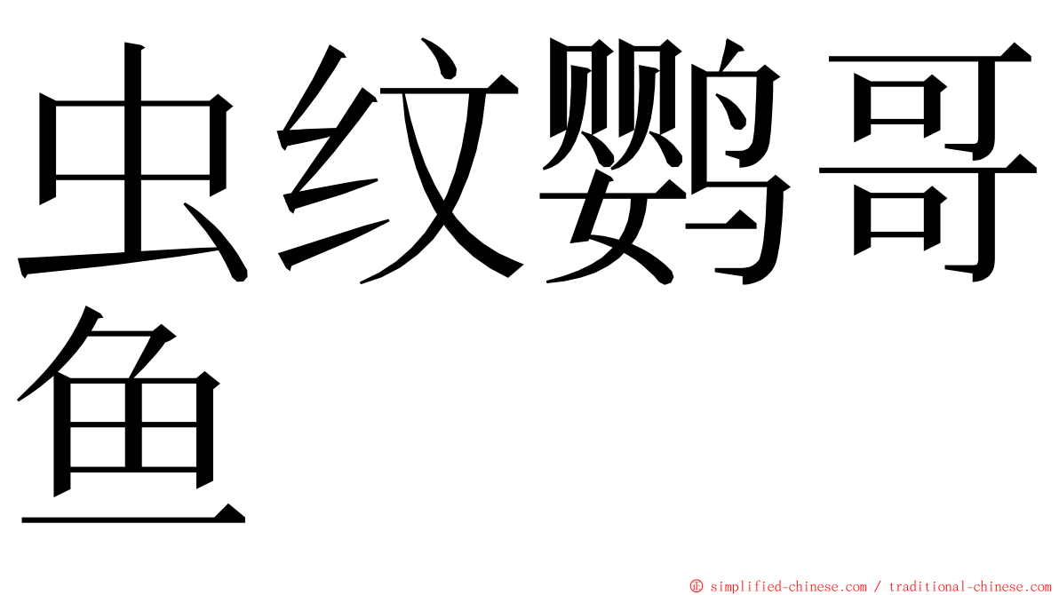 虫纹鹦哥鱼 ming font