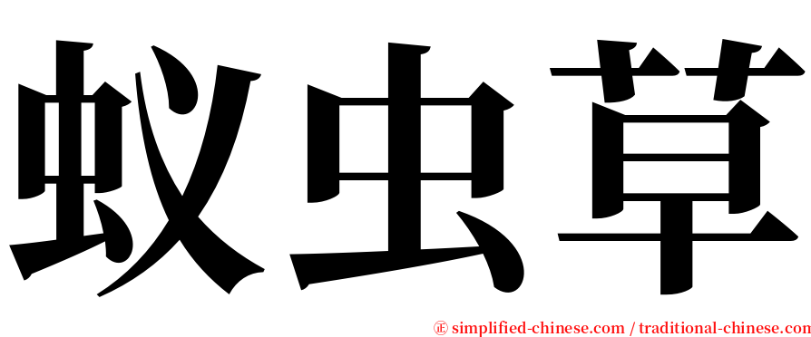蚁虫草 serif font