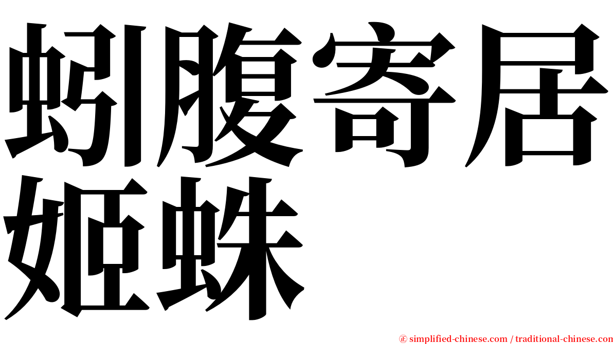 蚓腹寄居姬蛛 serif font