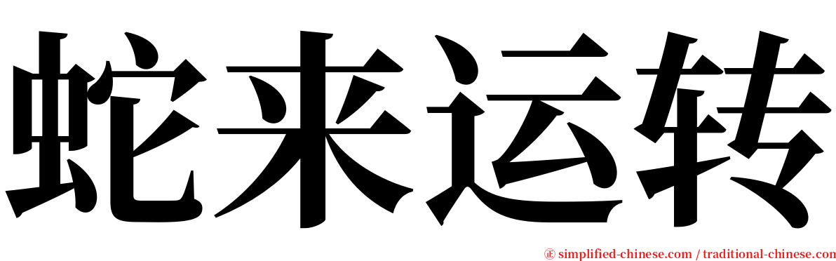 蛇来运转 serif font