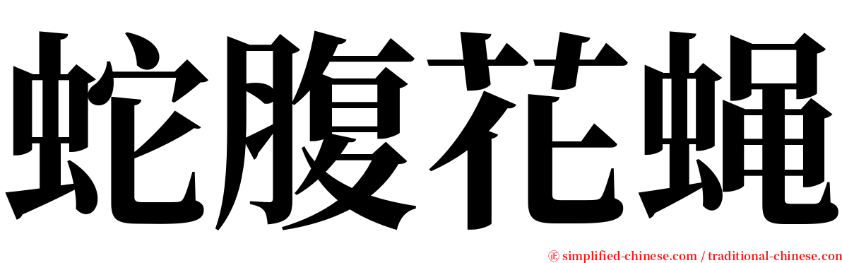 蛇腹花蝇 serif font