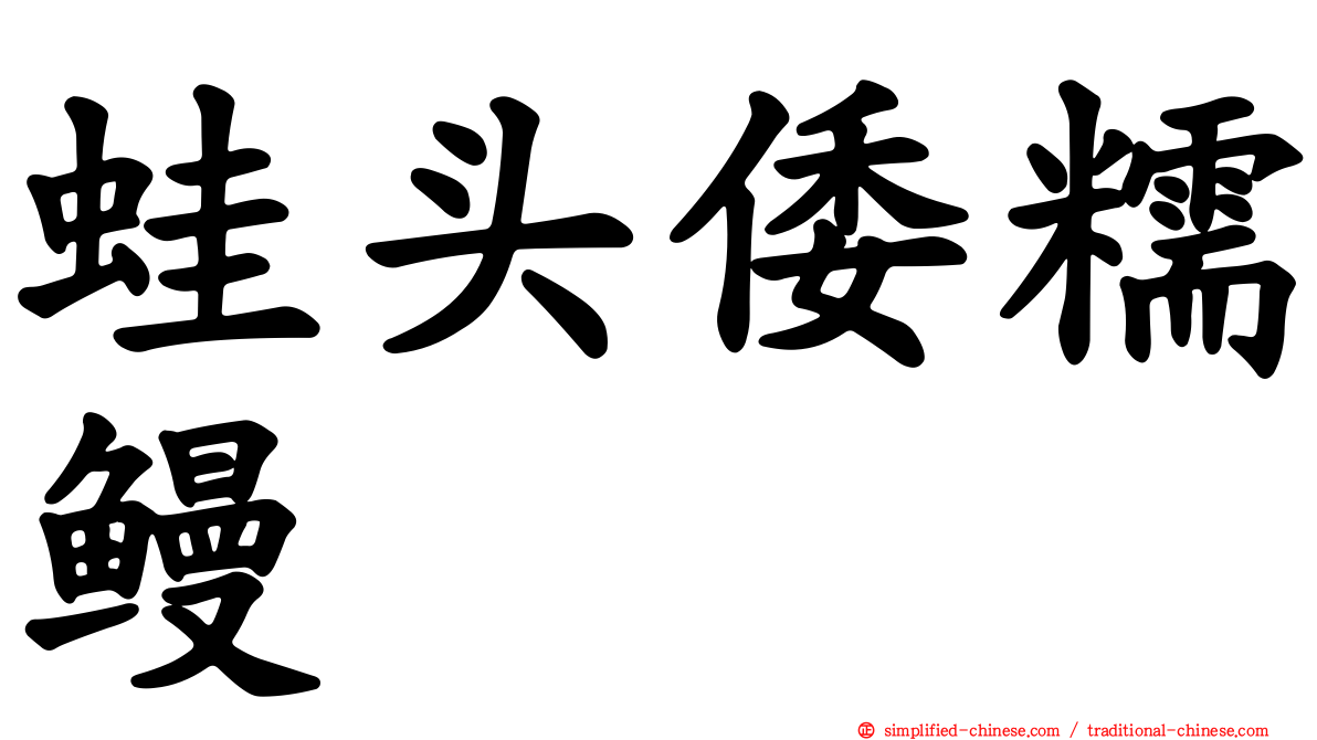 蛙头倭糯鳗