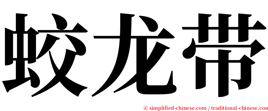 蛟龙带 serif font