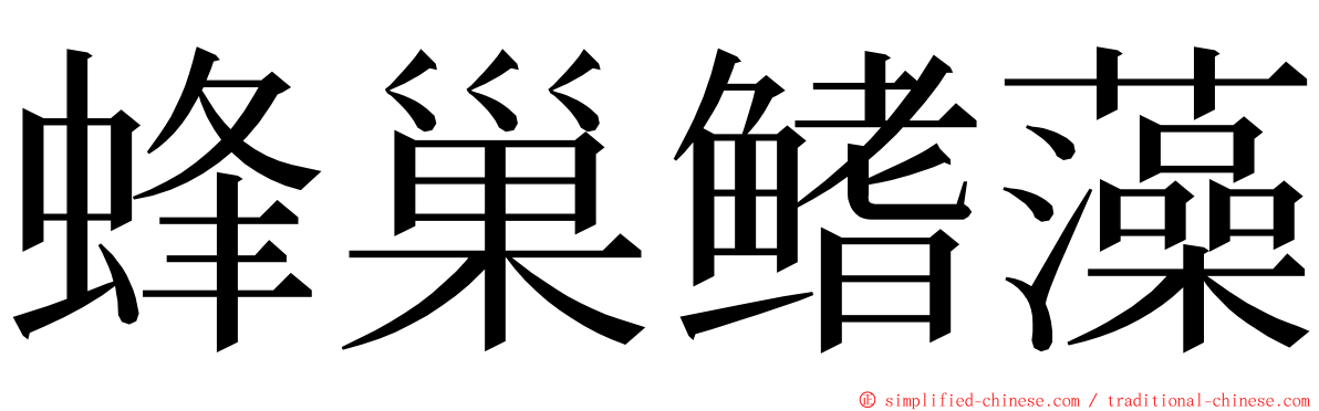 蜂巢鳍藻 ming font