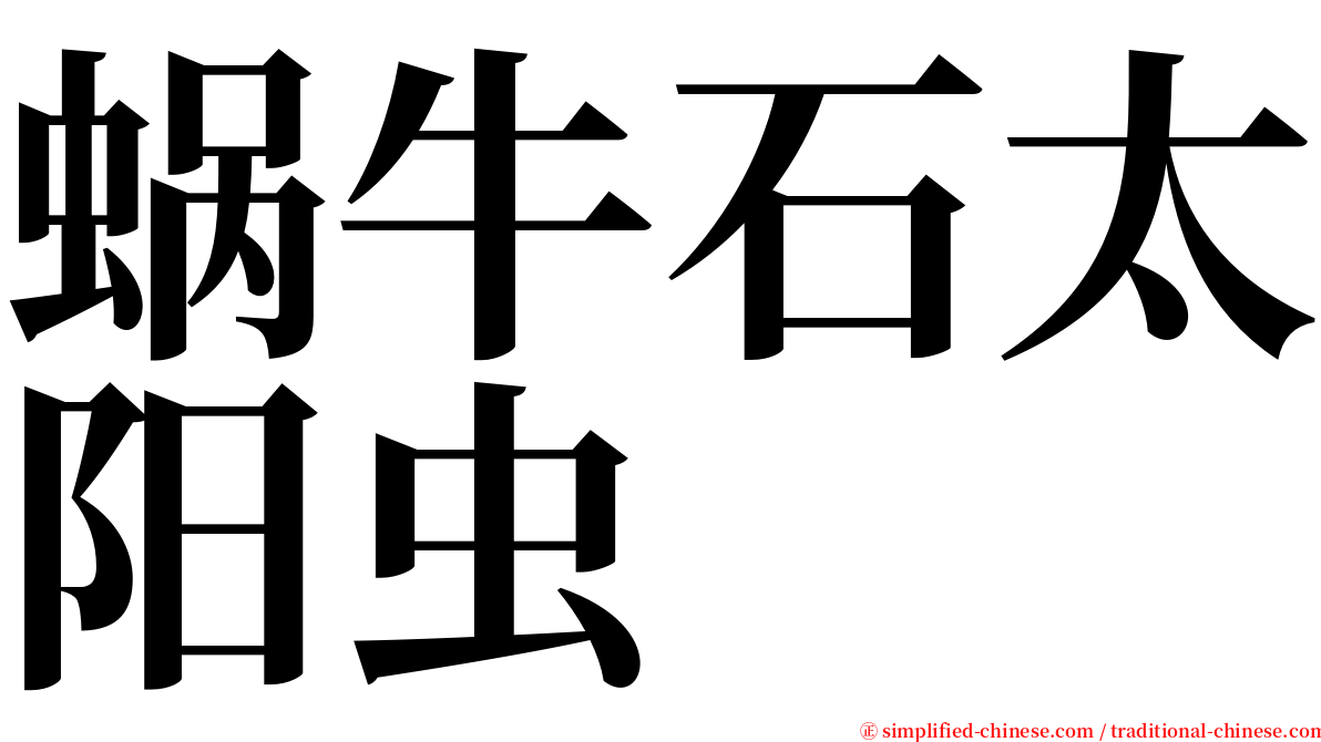 蜗牛石太阳虫 serif font