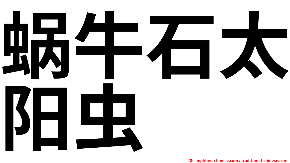 蜗牛石太阳虫