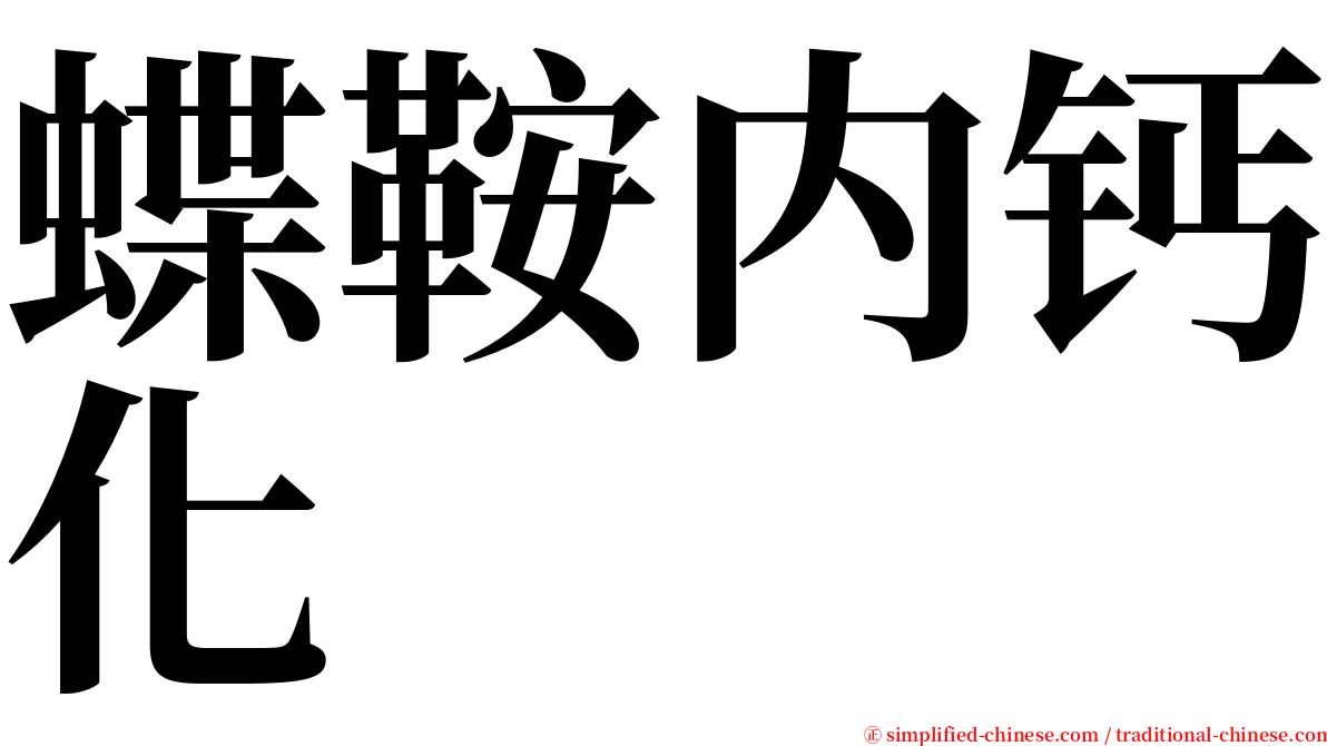 蝶鞍内钙化 serif font
