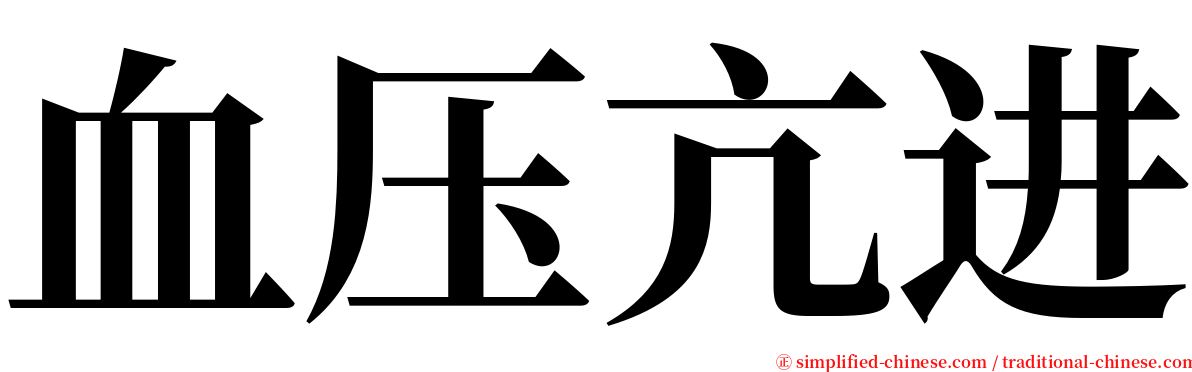 血压亢进 serif font