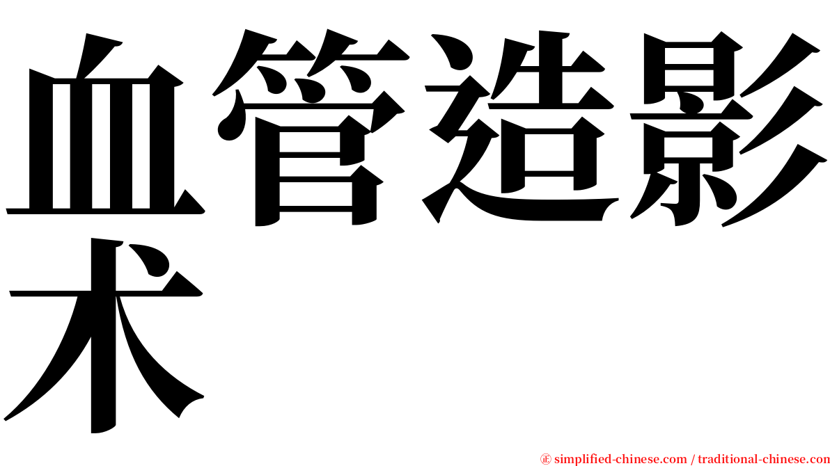 血管造影术 serif font