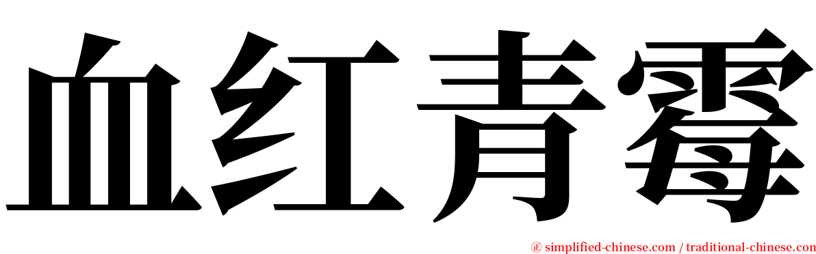 血红青霉 serif font
