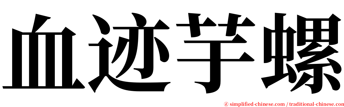 血迹芋螺 serif font