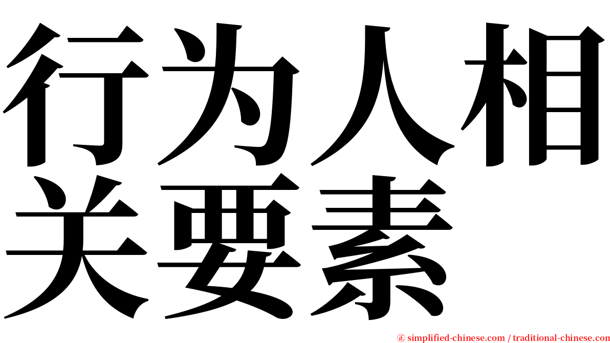 行为人相关要素 serif font